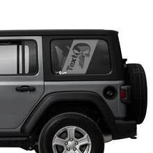 Paar Jeep Wrangler Unlimited Seitentür-Fenster-Punisher-Aufkleber, Vinyl-Grafikstreifen
 2