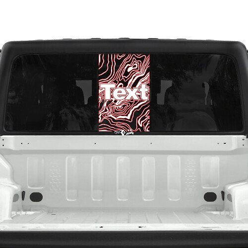 Jeep Gladiator Heckscheibe USA Topografische Karte Aufkleber Aufkleber Vinyl Grafik Streifen 2 Farben
