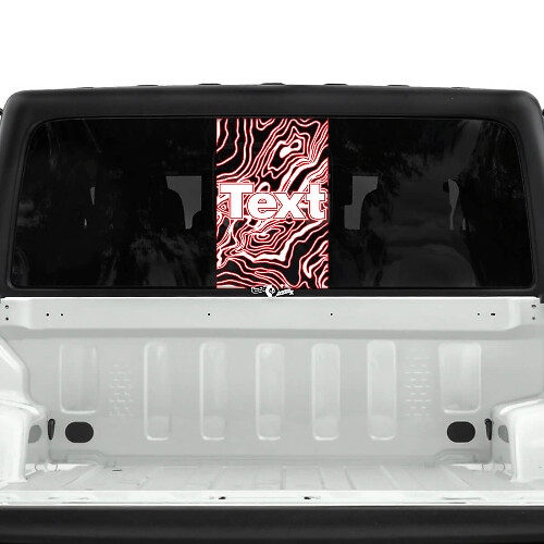 Jeep Gladiator Heckscheibe USA Topografische Karte Aufkleber Aufkleber Vinyl Grafik Streifen 2 Farben
