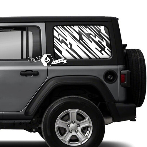 Paar Jeep Wrangler Unlimited Seitentürfenster-Schlamm-Vinyl-Grafikstreifen
