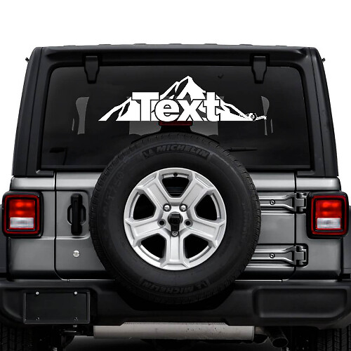 Jeep Wrangler Unlimited Heckfenster-Berge-Aufkleber, Vinyl-Grafiken
