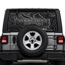 Jeep Wrangler Unlimited Topografische Karte Logo-Aufkleber für die Heckscheibe, Vinyl-Grafiken
 2
