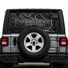 Jeep Wrangler Unlimited Topografische Karte Logo-Aufkleber für die Heckscheibe, Vinyl-Grafiken
 2