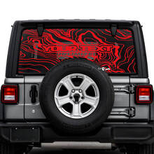 Jeep Wrangler Unlimited Topografische Karte Logo-Aufkleber für die Heckscheibe, Vinyl-Grafiken
 3
