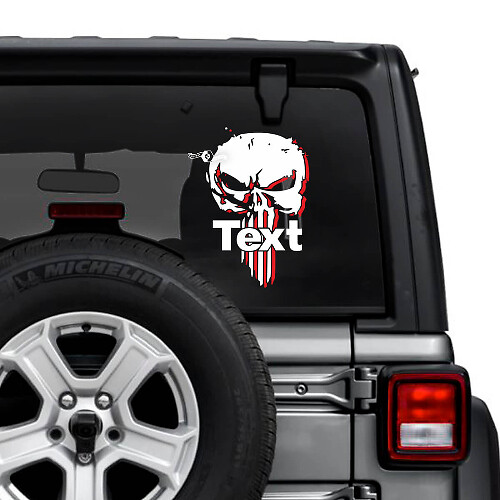 Jeep Wrangler Unlimited Heckscheibe Punisher Shadow Aufkleber Aufkleber Vinyl Grafiken 2 Farben
