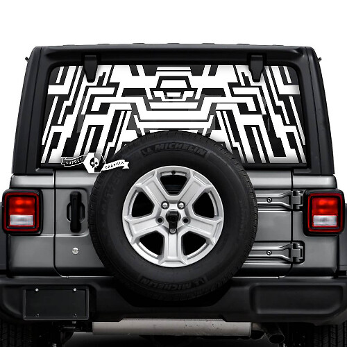 Jeep Wrangler Unlimited Heckscheiben-Geometrie-Logo-Aufkleber, Vinyl-Grafiken
