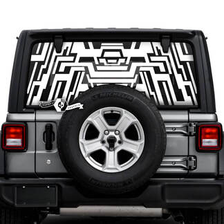 Jeep Wrangler Unlimited Heckscheiben-Geometrie-Logo-Aufkleber, Vinyl-Grafiken
