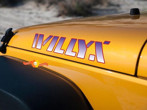 Willys-Stil Motorhauben-Seiten-Vinylaufkleber-Set für Jeep Wrangler