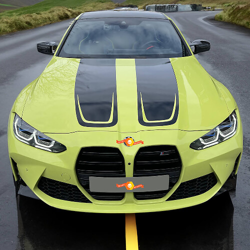 Motorhaube CSL Style Vinyl-Aufkleber Streifen für 2021+ BMW M4 M3 G80 G82 G83