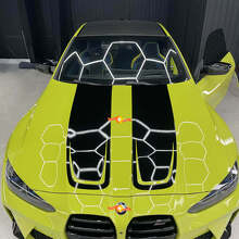 Motorhaube CSL Style Vinyl-Aufkleber Streifen für 2021+ BMW M4 M3 G80 G82 G83 2