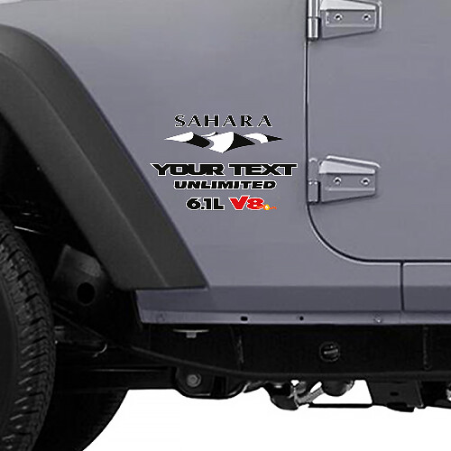Sahara 6,1L V8 Mountain Style Seiten-Vinylaufkleber für Jeep Wrangler Unlimited