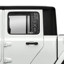 Paar Jeep Gladiator-Türen, Fenster, USA-Flagge, zerstörte Aufkleber, Vinyl-Grafiken
 2