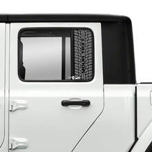 Paar Jeep Gladiator-Türen, Fenster, Reifenspur, zerstörte Aufkleber, Vinyl-Grafiken
 2