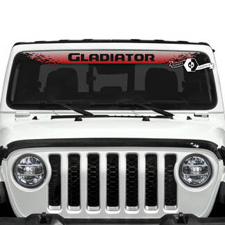 Jeep Gladiator Windschutzscheiben-Logo-Aufkleber, Vinyl-Grafik mit Farbverlauf
