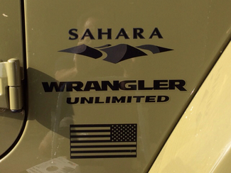 Jeep Mountain USA Flagge Sahara Wrangler Unlimited CJ TJ YJ JK XJ Alle Farben Aufkleber