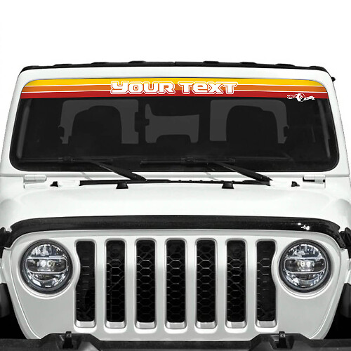 Benutzerdefinierte SunSet Retro Vintage Klassische Farben Windschutzscheiben Vinylaufkleber Aufkleber Verlauf für Jeep Gladiator