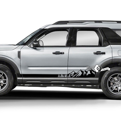 2x Ford Bronco Mountains Forest Rocker Panel Side Logo Line Aufkleber Aufkleber
