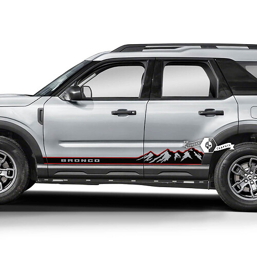 2x Ford Bronco Mountains Forest Doors Side Logo Trim Aufkleber Aufkleber 2 Farben
