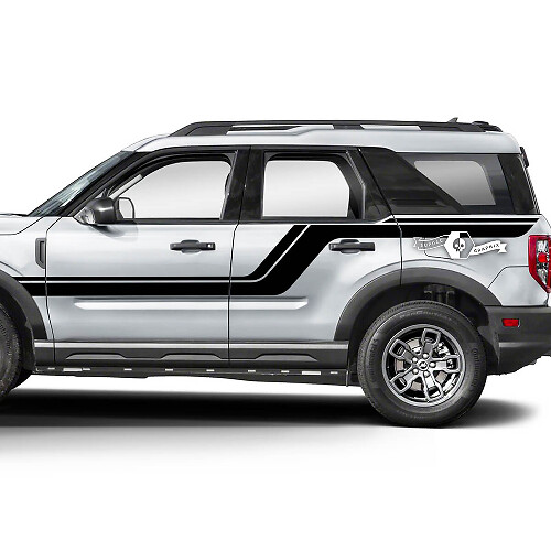 2x Ford Bronco Hood Doors Up Side Hood Fender Line Decals Aufkleber
