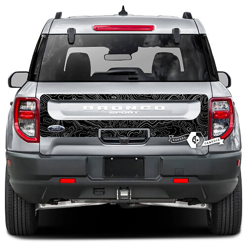 Ford Bronco Tailgate Bed Topographic Map Splash Wrap Aufkleber Aufkleber
