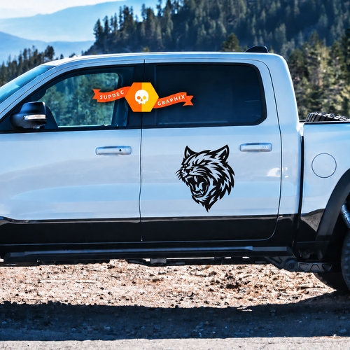 Individuelles Cat Head Seiten-Grafikset Seitenaufkleber für Dodge Ram 1500 TRX