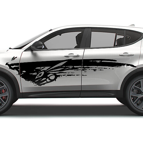 Hornet-Logo Schmutzfänger Türseiten Vinyl-Aufkleber Set für Dodge Hornet