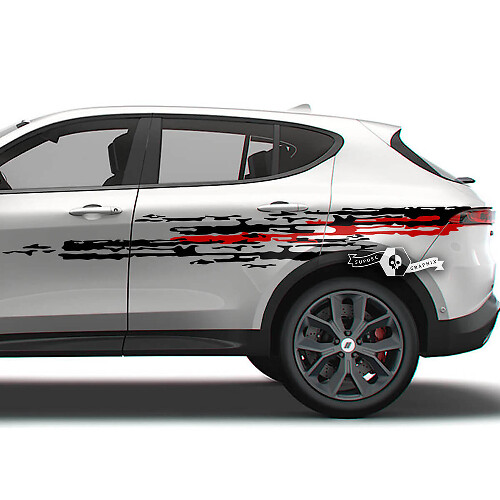 Paar Dodge Hornet Doors Side Stripes Splash Wrap Mud Dazzle Paint Destroyed Vinyl Aufkleber Aufkleber 2 Farben
