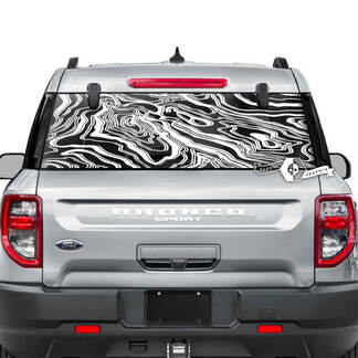 Ford Bronco Heckfenster-Berge-Logo, Schlammstreifen, grafische Aufkleber
