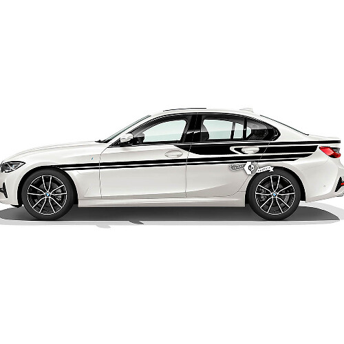 Paar BMW Hood Doors Up Side Stripes Rally Motorsport Heckfender Trim Vinyl Aufkleber Aufkleber F30 G20
