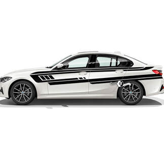 Paar BMW Motorhaubentüren Seitenstreifen Rallye Motorsport Geometrie Vinyl Aufkleber Aufkleber F30 G20
