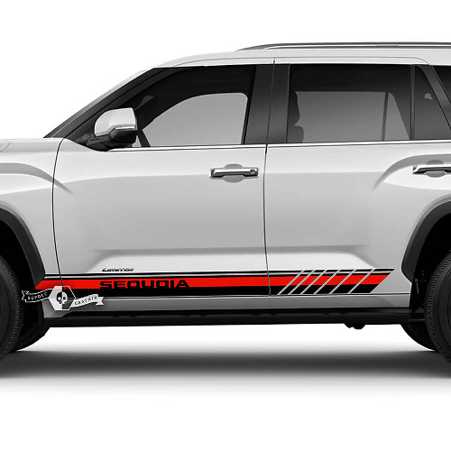 Paar Toyota Sequoia Türen Rocker Panel Streifen Linien Off Road Vinyl Aufkleber Aufkleber passend für Toyota Sequoia 2 Farben
