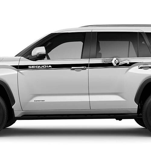 Paar Toyota Sequoia Doors Up Stripe Logo Vinyl Aufkleber Aufkleber passend für Toyota Sequoia
