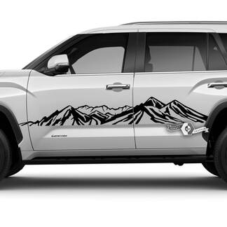 Paar Toyota Sequoia Türen hinten Kotflügel Grafiken Berge Vinyl Aufkleber Aufkleber passend für Toyota Sequoia
