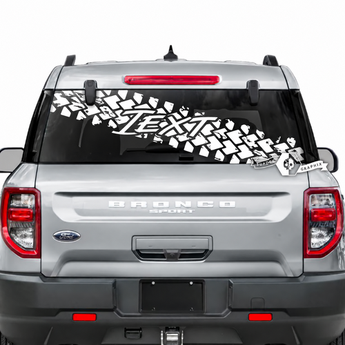 Individuelle Aufkleber für die Heckscheibe mit Reifenspuren, zerstörten Streifen, Grafiken und Decals für Musclecar Pferd