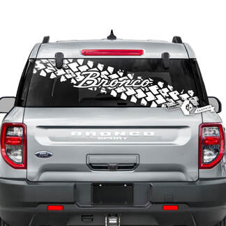Ford Bronco Heckscheiben-Grafikaufkleber mit USA-Flagge, zerstörten Streifen
