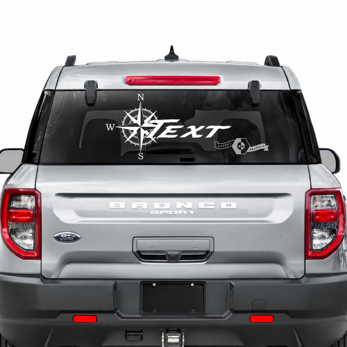 Benutzerdefinierte Text Heckscheiben-Kompass-Logo-Grafikaufkleber Sticker für Musclecar Horse