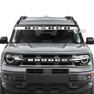 Ford Bronco Heckscheiben-Windschutzscheiben-Logo, Kompassstreifen, grafische Aufkleber
