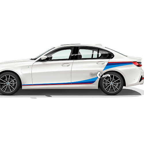 Paar BMW Türen Seite hinten Kotflügel Streifen Rally Motorsport Trim Vinyl Aufkleber Aufkleber F30 G20 M Farben
