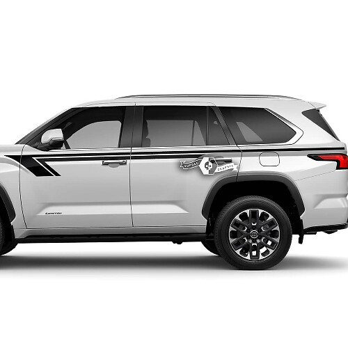 Paar Toyota Sequoia Türen, hinterer Kotflügel, Streifen, Grafikbesatz, Vinyl-Aufkleber, passend für Toyota Sequoia
