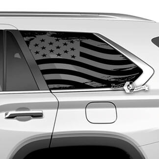 Paar Toyota Sequoia Vinyl-Aufkleber für Heckscheibe, USA-Flagge, zerstört, passend für Toyota Sequoia
