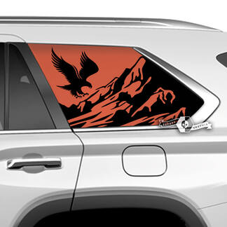 Paar Toyota Sequoia Tür Seitenfenster Weißkopfseeadler Berge Aufkleber Vinyl Aufkleber passend für Toyota Sequoia 2 Farben
