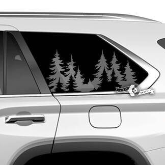 Paar Toyota Sequoia Türen Seitenfenster Wald Sequoia Bäume Vinyl Aufkleber Aufkleber passend für Toyota Sequoia
