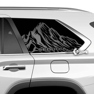 Paar Toyota Sequoia Vinyl-Aufkleber für die Heckscheibe mit Berge-Logo, passend für Toyota Sequoia
