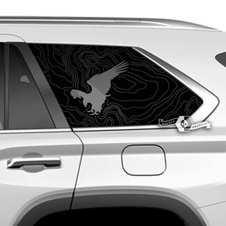 Paar Toyota Sequoia Tür Seitenfenster Topografische Karte Topo Vinyl Aufkleber Aufkleber passend für Toyota Sequoia
