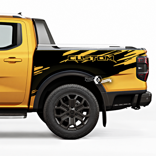 CUSTOM Distressed Bedside Wrap Pair Ladeflächenseite Vinylaufkleber für Ford Ranger