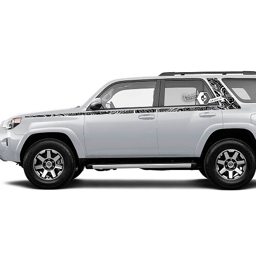 Topografische Stil Linien Seiten Vinyl Aufkleber Decal Für Toyota 4Runner Gen 5