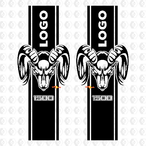 Individuelles Hemi-Stil Seitenstreifen-Aufkleber-Kit für Dodge Ram 1500