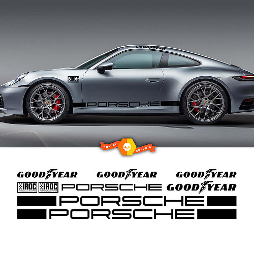 Porsche IROC Goodyear Racing Seitenstreifen Vinyl-Aufkleber-Kit für Porsche 911 Carrera