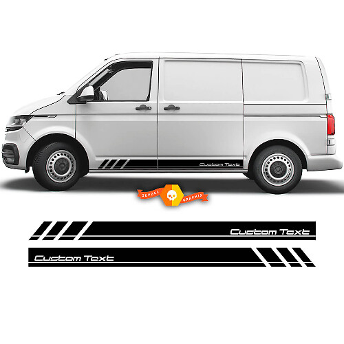 Individuelles Text-Seitenstreifen Vinyl-Aufkleber-Set für Volkswagen Transporter T5-7