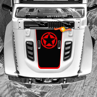 Jeep Wrangler Hood Aufkleber Military Star Vinyl Aufkleber LKW 2 Farben
